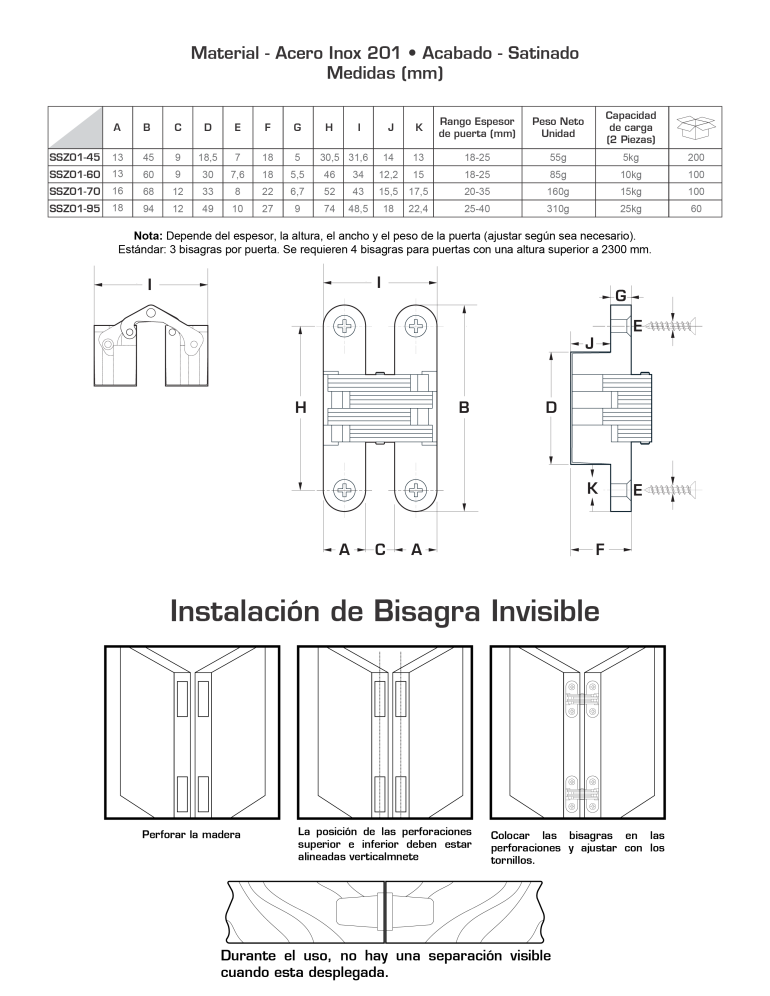 BISAGRA INVISIBLE SSZ01-90
